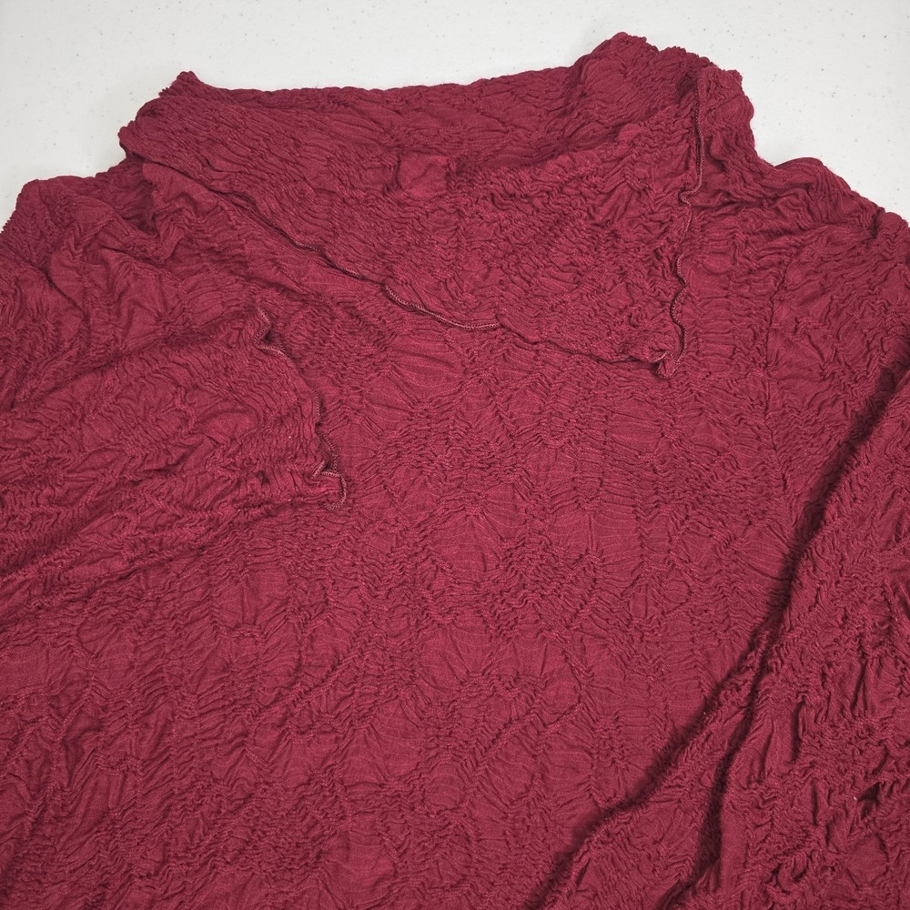 SNO SKINS‎ Women's Red XXL Textured Cowl Neck Top -1818